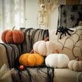 thumbnail image 6 of Sherpa Pumpkin Pillow Small Plush Stuffed Cushion Halloween Fall Thanksgiving Decor Fluffy Table Centerpiece Ornament Brown 9inch, 6 of 15