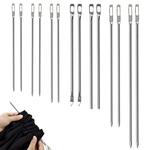 Sekonow 14Pcs Drawstring Threader Tool Set, 7 Sizes Quick & Easy Draw String Threading Tool Metal Needle for Hoodie String Sweatpants Shorts Pants Drawstring Cord Replacement