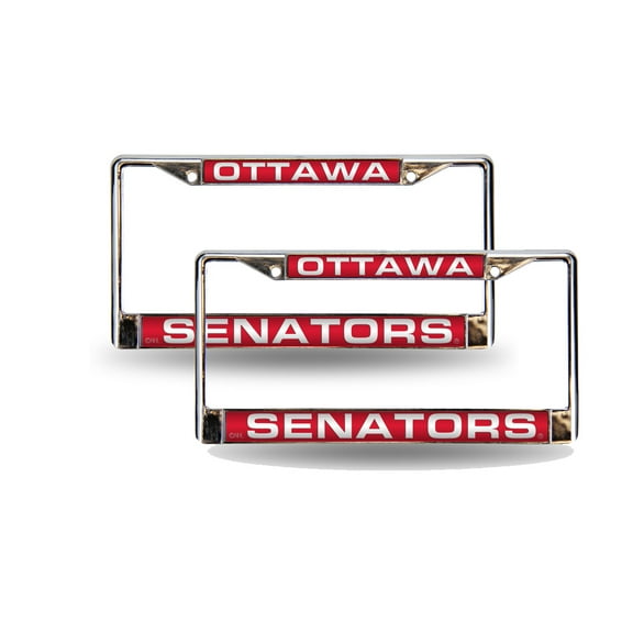 Ottawa Hockey Senators Chrome Metal (Set of 2) Laser Cut License Plate Frames