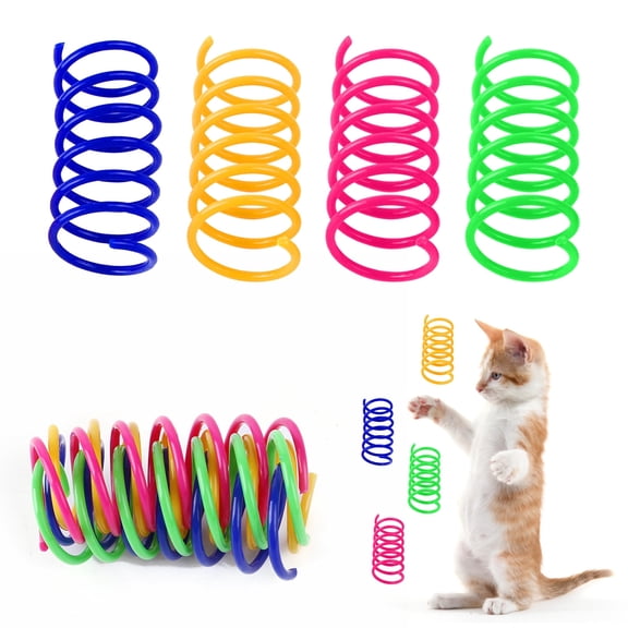 Colorful Interactive Coil Spring Cat Toy for Indoor Kitten & Adult Cats, Anti-Boredom Active Play Toy for Cat Health & Fitness