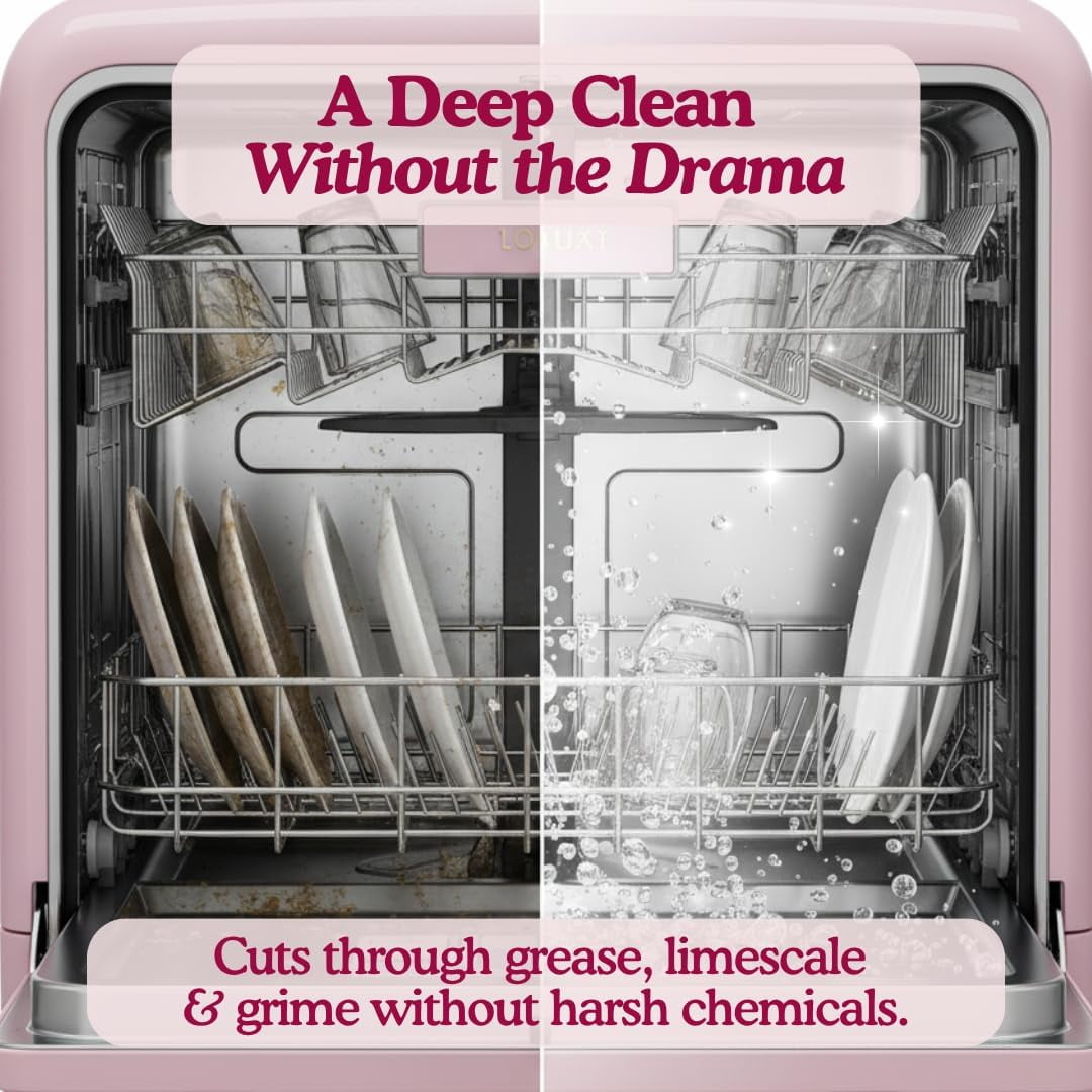 Dishwasher Cleaner And Deodorizer Tablets - 6 Months Supply Unscented Cleaning Deep Removes Limescale and Odors Eco-friendly Dish Washer Machine Septic Safe