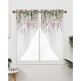 thumbnail image 3 of Swag Curtains, Pink Green Eucalyptus Leaves Spring Plant Leaf Rod Pocket Kitchen Curtains Valances Tier Curtains Swag Valance Curtains for Bedroom Living Room 36" x 63", 2 Panels, 3 of 6