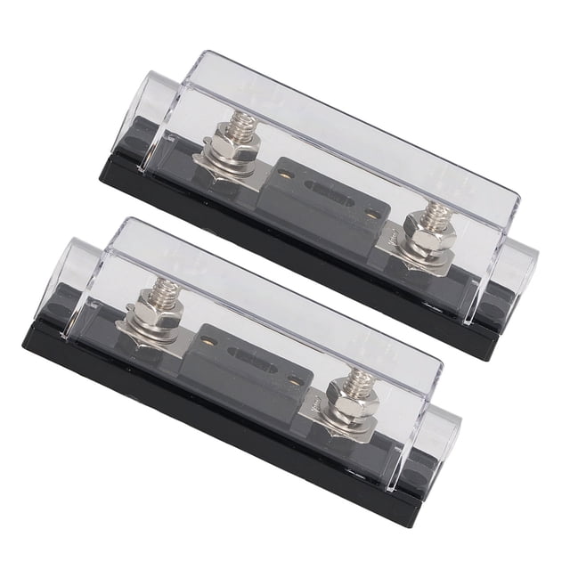 200A 48V Car Stereo Fuse Holder,KIMISS 2PCS Fuse Block Holder With 4PCS Terminals 4 PCS Heat Shrinkable Tubes For Car Audio Truck RV Boat
