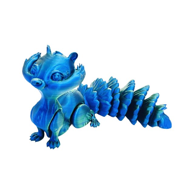Estatuilla de Animal Strade Fareast Limited Ardilla de Cola Larga 3D Decoración Única Rojo 20 cm x 8,5 cm