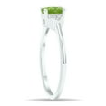 thumbnail image 3 of SZUL Women's Peridot and Diamond Half Moon Ring in 10K White Gold, 3 of 5