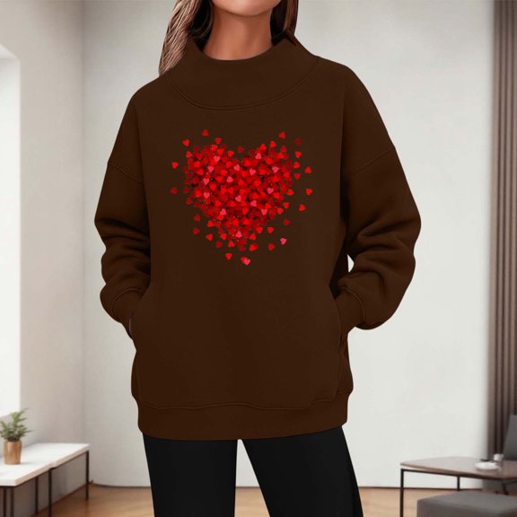 Vetsdori Womens Valentine Sweatshirts Pullover Tops Gifts for Girlfriend Valentine's Days Spring Loose Sweatshirts for Women