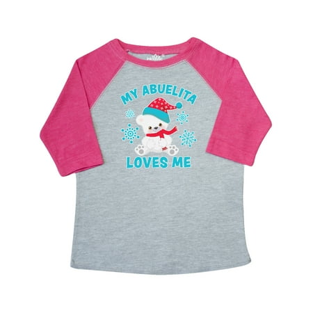 

Inktastic Polar Bear My Abuelita Loves Me in Santa Hat with Snowflakes Gift Toddler Boy or Toddler Girl T-Shirt