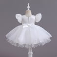 thumbnail image 4 of Zaldita Baby Girls Sequins Princess Birthday Party Dress Pageant Tulle Bowknot Tutu Dress White 3-4, 4 of 5