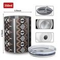 thumbnail image 4 of 12oz Coffee Tumblers Brown Striped Geometric Pattern Stainless Steel Vacuum Insulated Travel Tumbler Coffee Cups Mug with Lid and Straw with Cleaning Brush for Cold & Hot Drinks, 4 of 5