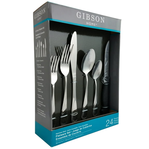 Gibson Home Home Trillium Plus 24 Pieces Flatware Set with 4 Steak Knives