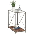 thumbnail image 6 of Home Square Modern Metal and Glass End Table in Pearl Oak - Set of 2, 6 of 10