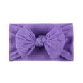 thumbnail image 2 of XEGLSBU Baby Girl Bows Clips Toddler Baby Boys Girls Solid Bowknot Stretch Knitted Hairband Headwear Headband Hair Bows for Girls Baby Purple-c One Size, 2 of 4