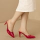 thumbnail image 2 of Zapatos de Tacón de Aguja Con punta Puntiaguda Allegra K Rojo 37, 2 of 7