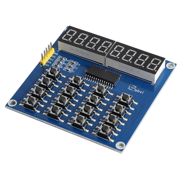 Pantalla TM1638 Control MCU de 3 cables LED de 8 bits Módulo de visualización y escaneo de teclado de 16 teclas para