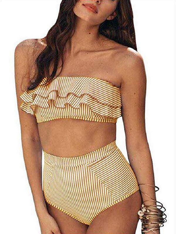 ruffle tube top bikini