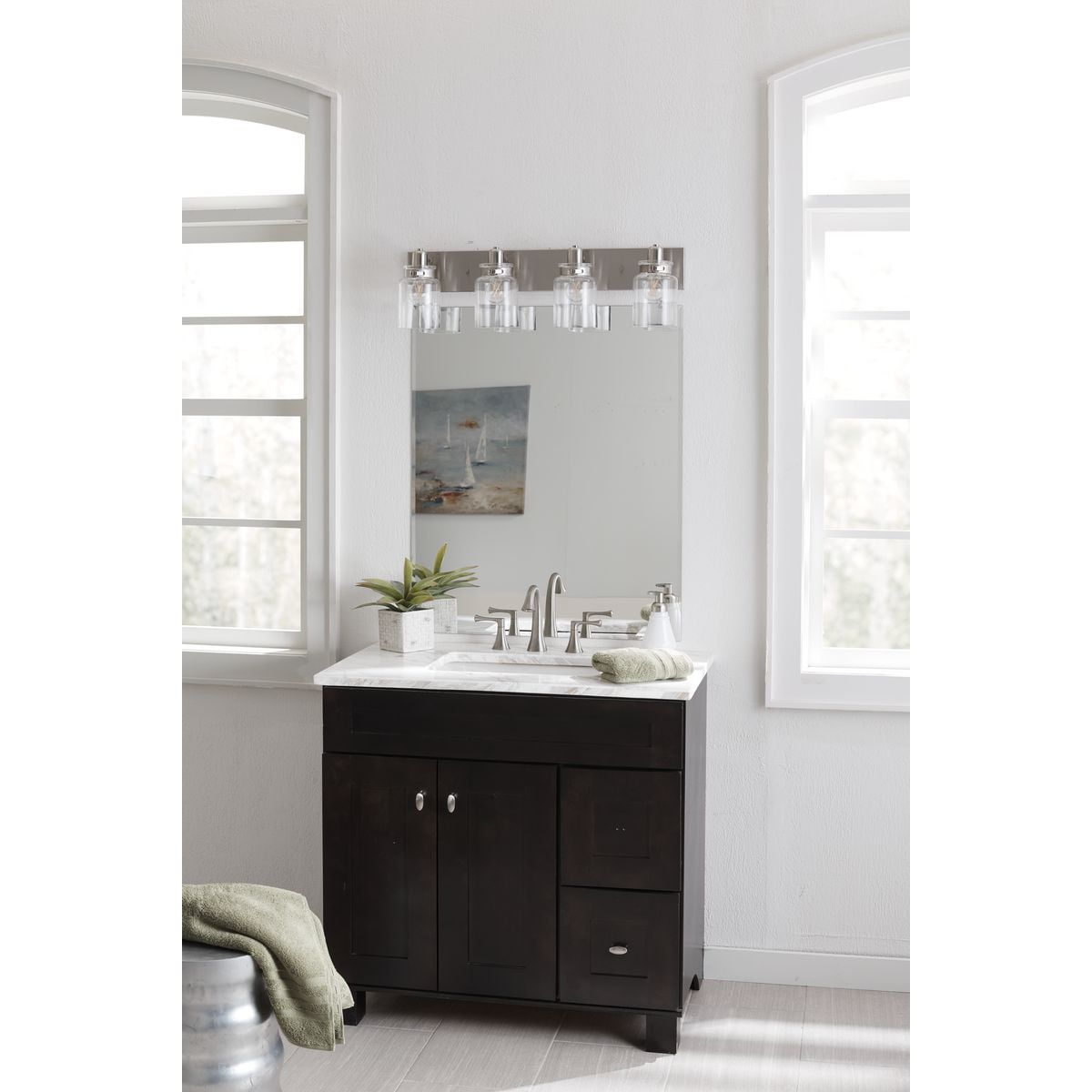 brushed nickel bathroom vanity