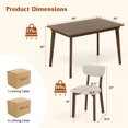 thumbnail image 3 of Costway 5-Piece Dining Table Set for 4 Farmhouse Wooden Table & 4 Upholstered Chairs, 3 of 10