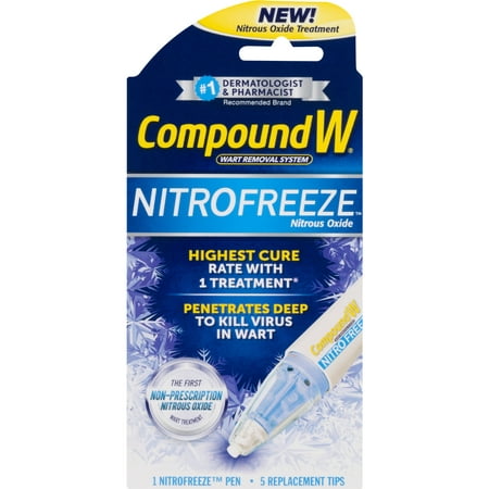 Compound W NITROFREEZE, Wart Removal, 1 Pen & 5 Replaceable (Best Genital Wart Removal Medicine)
