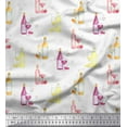 thumbnail image 1 of Soimoi White Japan Crepe Satin Fabric Bottle & Wine Glass Bar Printed Craft Fabric by the Yard 44 Inch Wide, 1 of 3