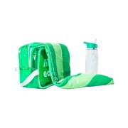 Silver One Water Resistant Active Kit Gym Sports Bag - Includes Water Bottle and Gym Towel