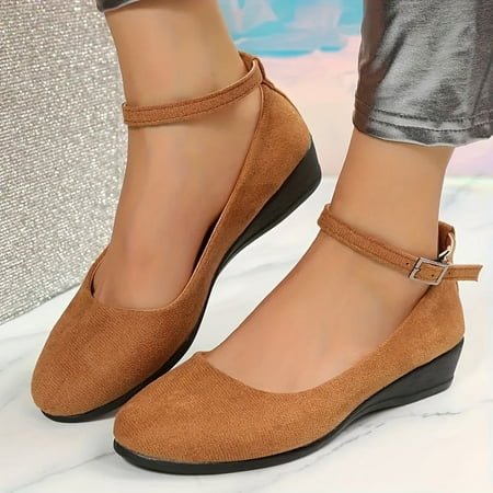 

Women s Lightweight Wedge Casual Shoes Comfortable and Stylish Daily Shoes with Ankle Buckle Strap -