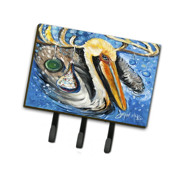 Carolines Treasures JMK1020TH68 Pelican Dressed as a Reindeer Leash or Key Holder Triple multicolor