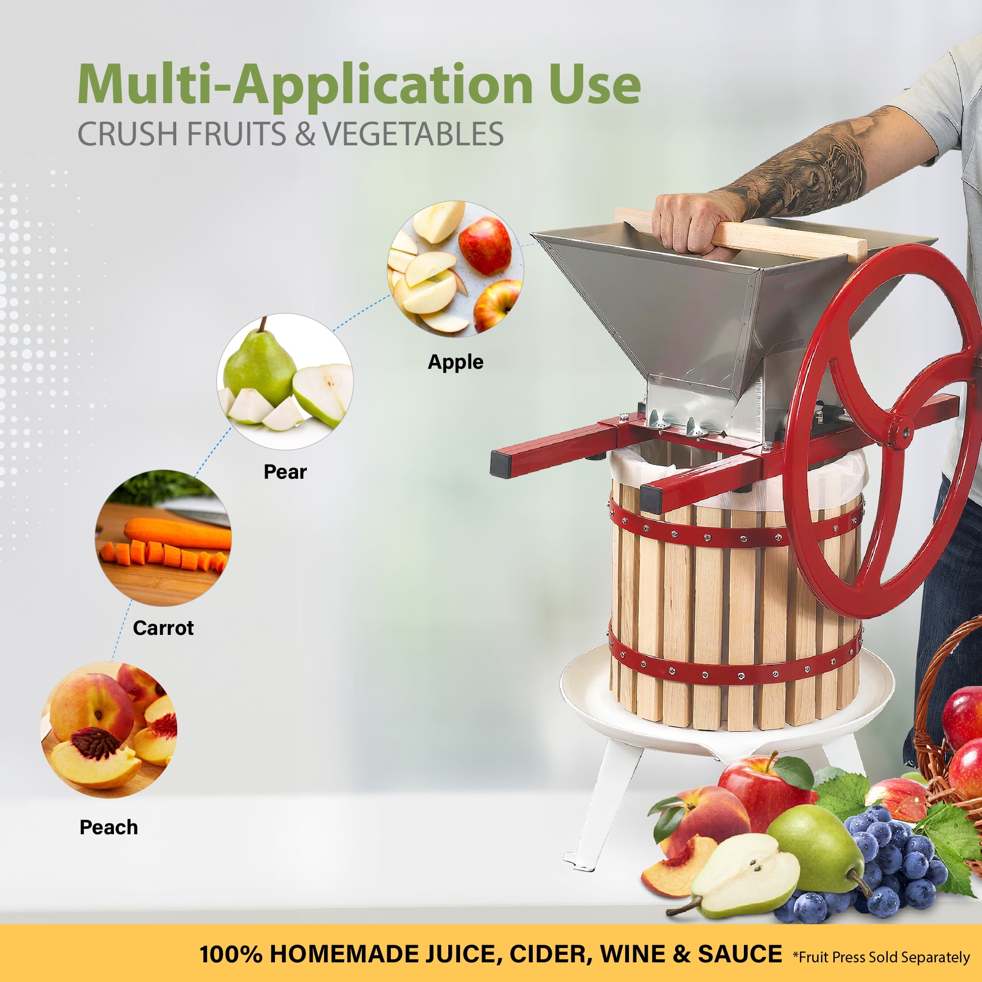 Grape Crusher Speidel Apple Portable Fruit Scratter Pulper Fruit