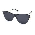thumbnail image 2 of Womens Cat Eye Shield Luxury Rhinestone Sunglasses Gold Solid Black, 2 of 4