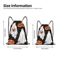 thumbnail image 2 of Fotbe Halloween Ghosts And Pumpkins Bolsa Mochila con Cordón Estampada, Bolsa de Gimnasio Deportiva, Bolsa Cinch, Bolsa con Cordón para Hombres y Mujeres-Small, 2 of 6