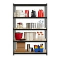 thumbnail image 4 of Lorell 2,300 lb Capacity Riveted Steel Shelving 72" Height x 48" Width x 18" Depth - Recycled - Black - Steel, Particleboard - 1Each, 4 of 7