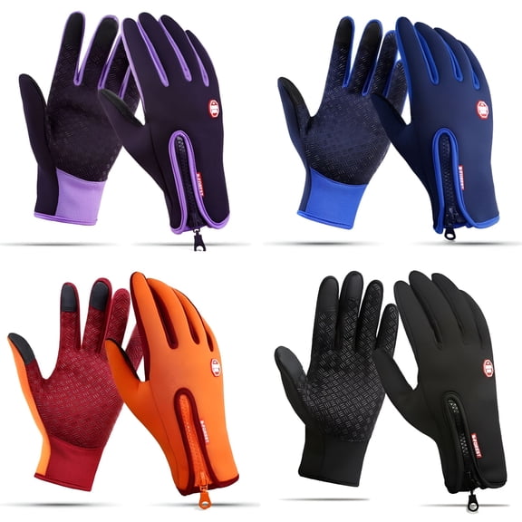 TELOLY Mens Unisex Leather Gloves Touch Screen Thinsulate Lined Driving Warm Gloves