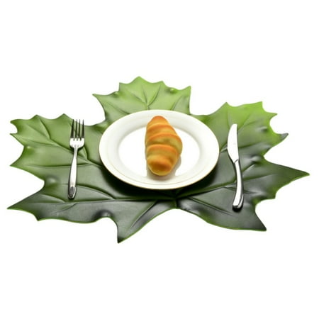 Placemat Pads - 1PCS Simulation Leaf Kitchen Placemat EVA Dining Table Mat Waterproof Non-Slip Pads Decor
