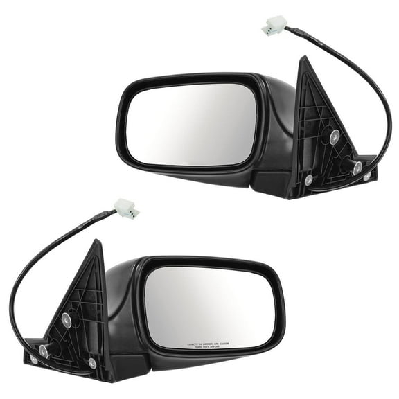 TRQ Mirror Power Textured LH Driver RH Passenger PAIR for Subaru Impreza MRA04401