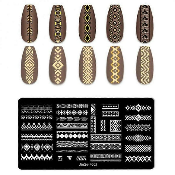 1 Pcs Nail Art Templates Silicone Stamper Seal Printing Steel Plate Flower Geometry