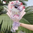 thumbnail image 2 of RWJDXD Chemises Décontractées d'Été pour Femmes Mode Urbaine Manches Courtes Crop Tops Imprimé Chat Hello Kitty Col Rond Ajusté T-Shirts, 2 of 5