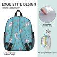 thumbnail image 5 of Unicorn and Flower Blue Pattern Backpack for School, Cute School Bag with Adjustable Shoulder Straps and Padded Back, 13.8"x11.4"x6", 5 of 5