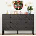 thumbnail image 4 of Black Dresser for Bedroom with 6 Drawers, Wood Dresser with Metal Handles, Wide Chest of Drawers, 6 Drawer Dresser for Living Room, Entryway, Hallway, 4 of 16