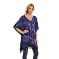 thumbnail image 5 of Beautybatik Dark Blue Womens Boho Hippie Batik Tie Dye Plus Size Tunic Blouse Kaftan Top 2x, 5 of 7