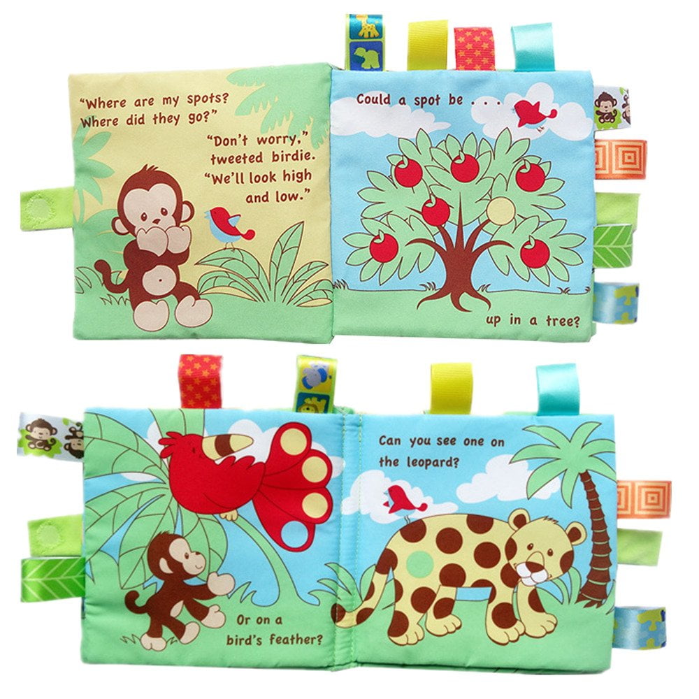 LEADSTAR Baby Cloth Books Baby Toys 0-6 Months,3D Books Fabric Tail Games Activity for Toddlers Safe Nontoxic Biteable Early Learning Babies First Books Intelligence Education 2Pcs Quiet Book