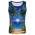 thumbnail image 4 of Beach Tank Top Men Lightweight Breathable Coconut Tree Graphic Sleeveless Shirt Casual Hawaii Vacation Shirts, 4 of 7