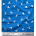 thumbnail image 1 of Soimoi Blue Moss Georgette Fabric Artistic Floral Fabric Prints By Yard 42 Inch Wide, 1 of 5