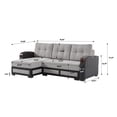 thumbnail image 6 of Ottomanson 96" Convertible Sectional Sofa with Storage, Chenille L-Shaped Couch for Living Room, Silver, 6 of 7