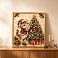 thumbnail image 6 of Pearl Christmas Cat Art Set, 3D Beaded Beginner-Friendly DIY Diamond Art Kit with Matching Frame, Complete Rhinestone Craft Supplies, Seasonal Wall Picture Decor For Indoor Home Display, 6 of 7
