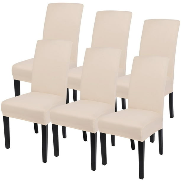 Set de 6 fundas para sillas de comedor SearchI, color beige y amarillo