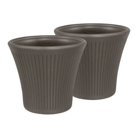 - Suncast 16 in. Tisa Resin Planter 2 Pack, Bronze, 1615B2