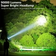 thumbnail image 7 of Adult LED Rechargeable Headlamp, 90000 Lumens Super Bright Headlamp Torch 90° Adjustable 4 Modes IPX5 Waterproof USB Rechargeable Headlamp for Camping, 7 of 7