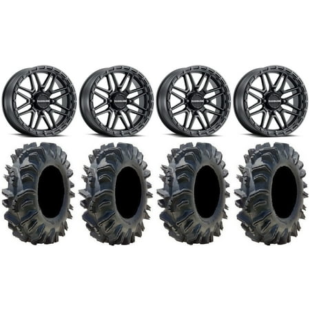 Raceline Krank XL 18 Wheels Black 34 Terminator Tires Kawasaki Mule Pro FXT Raceline Krank XL 18 Wheels Black 34 Terminator Tires Kawasaki Mule Pro FXT
