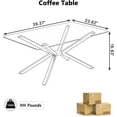 thumbnail image 2 of KATBOC Rectangle Modern Coffee Table, Tempered Glass Top and Metal Tubular Leg for Living Room,39.37”Lx23.62”Wx16.93”H(Black Top&Black Legs), 2 of 8