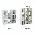 thumbnail image 2 of SONGMY 9-Cube White Storage Organizer Bookcase, Modern Bookshelf for Living Room, Home Office Display Shelf with Fabric Bins, Cube Storage Organizer Cabinet, 2 of 10