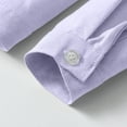 thumbnail image 7 of CAICJ98 Boys' Button Down Dress Shirts Kids Long Sleeve Solid Collared Uniform Shirt for Toddler Boy (Light Purple,5-6 Years), 7 of 7